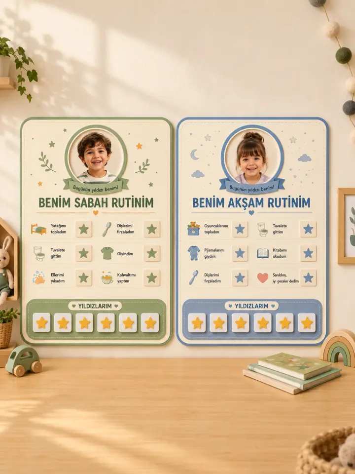 Sabah & Akşam Rutin Tablosu