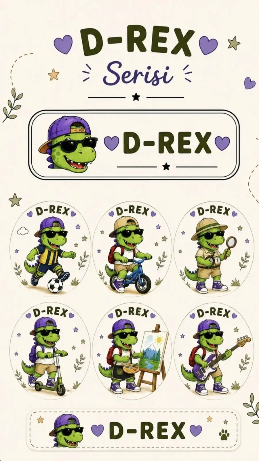 İsme Özel Okul Etiketleri D-rex