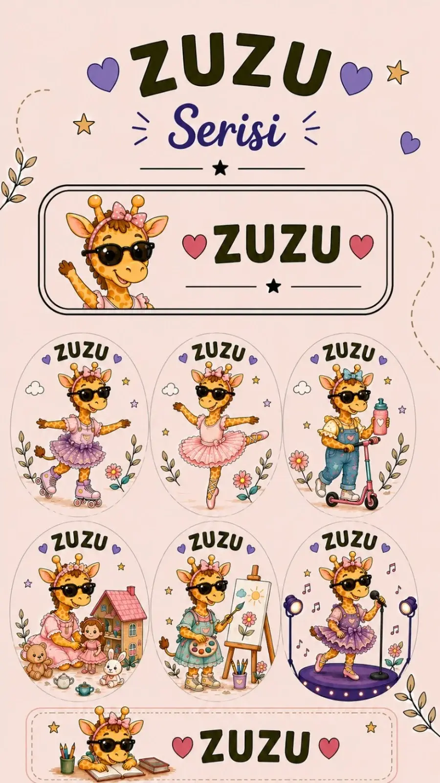 İsme Özel Okul Etiketleri Zuzu